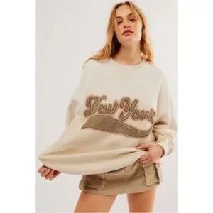 Free People Bali Drifter Sweatshirt Size Large Pullover Crew